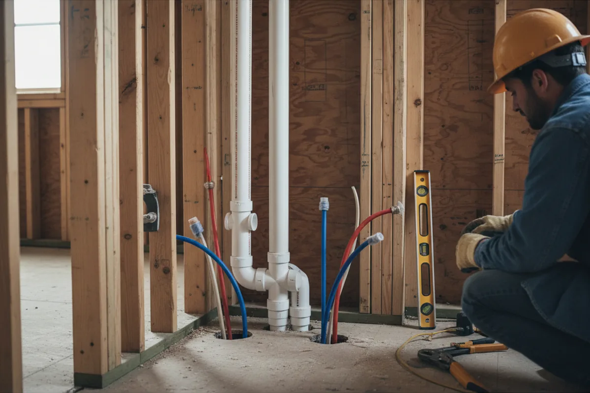 Drain and supply rough-in during Toilet Repair and Installation in Forbes Road